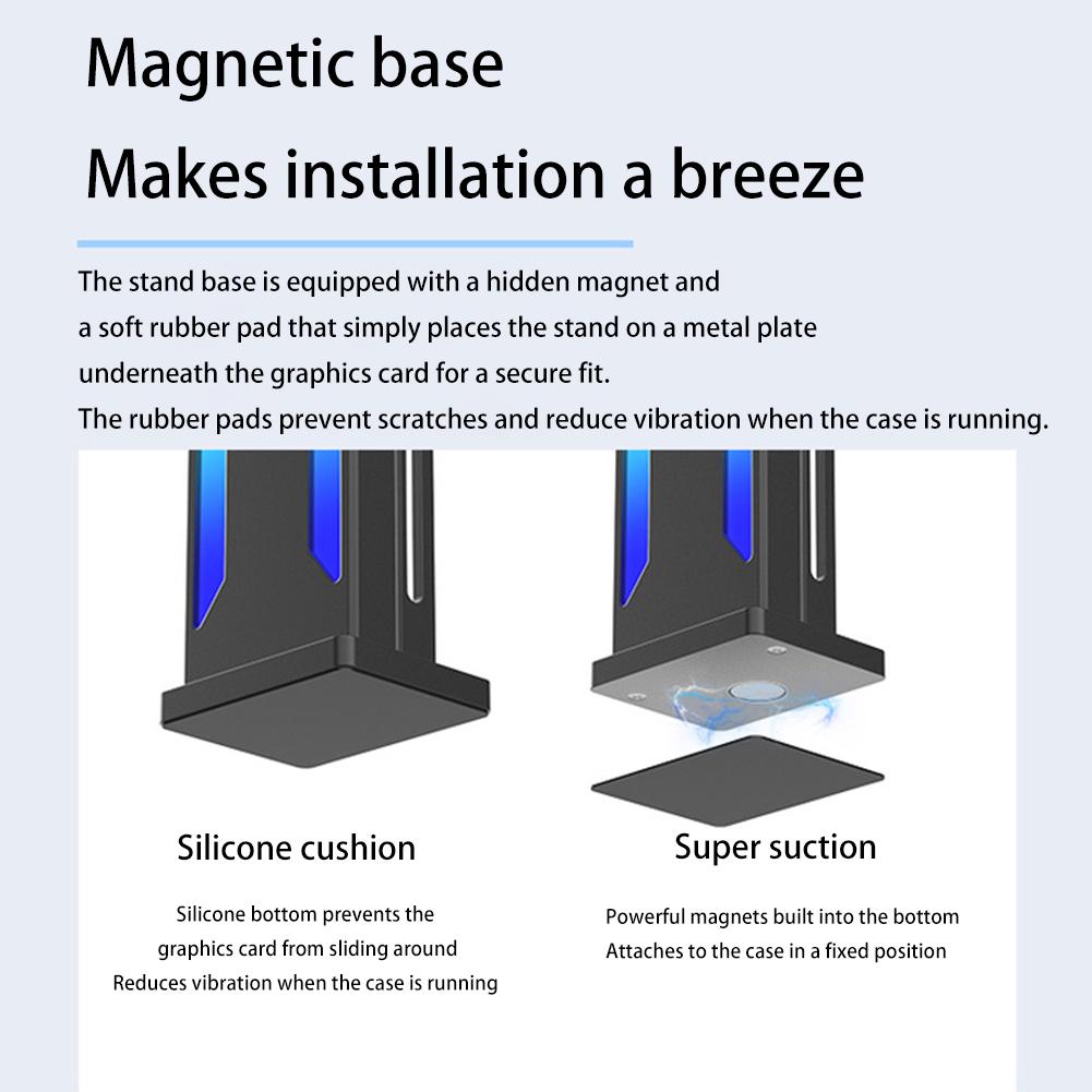 Magnetic GPU Holder Video Card Support Stand For Computer Case Aluminum Alloy Gaphics Card Bracket 5V 3PIN RGB ARGB Aura Sync