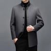 Men's Mid-length Double-sided Cashmere Coat with Detachable Down Liner, Thickened and Warm for Mid-aged