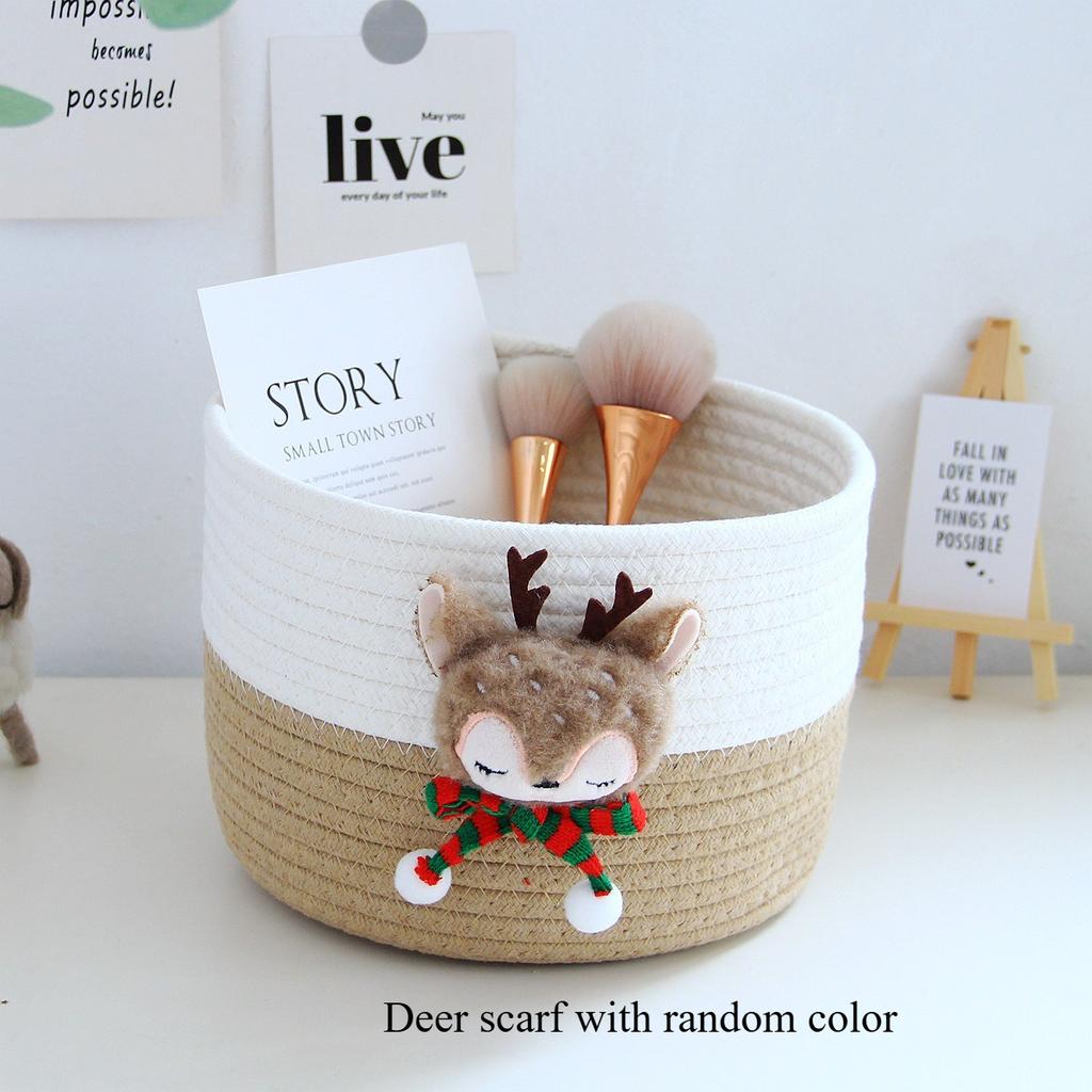 Handwoven Storage Basket - storage Organizer for Halloween and Christmas supplies - Decorative Bowknot Design,Multi-Purpose Bin