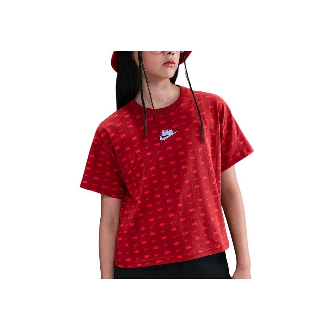 

Nike Коллекция футболок Lego Collaboration Короткие Свободные Повседневные С коротким рукавом Детские Топы IB4463-689 XL