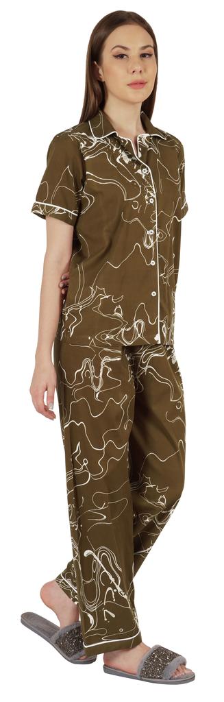 Inkmeso Women  s Classic Short Sleeve Shirt and Pajama Pants Loungewear 2 Pc PJ Sleep