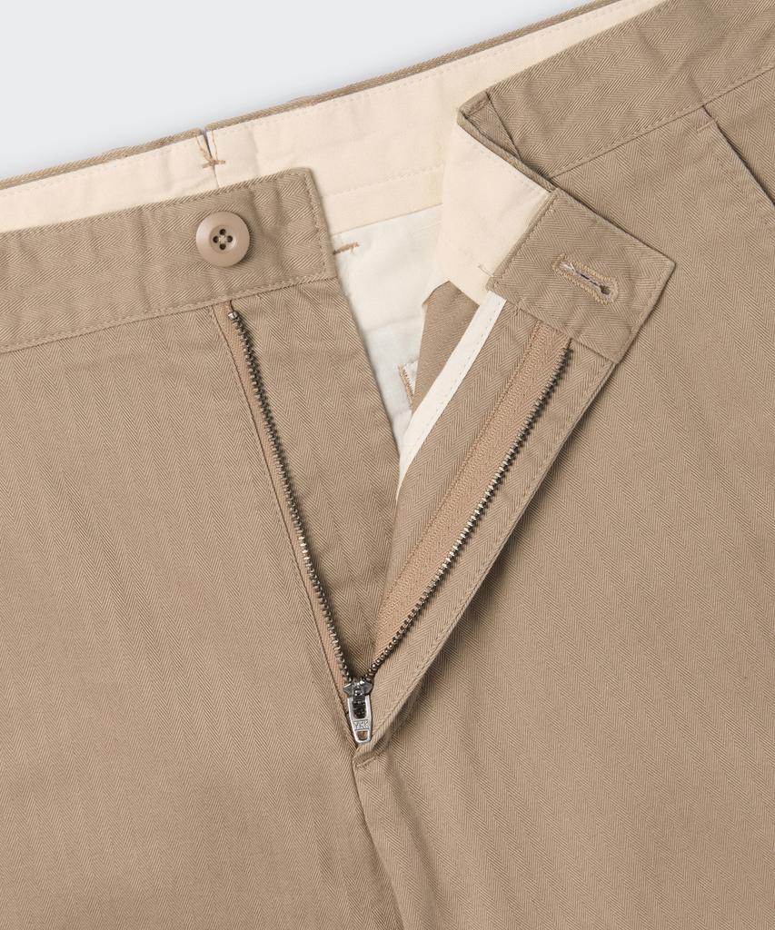 MUSINSA STANDARD Cotton Herringbone Tapered Pants [Beige]
