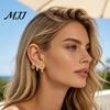 Non Pierced Earring 3 Pairs Ear Cuffs, Minimalist Metal Hollow Zirconia Clip-on Earrings Stackable Set for Women, Fashionable Jewelry Daily Wear Women