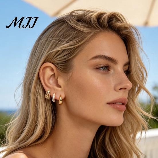 Non Pierced Earring 3 Pairs Ear Cuffs, Minimalist Metal Hollow Zirconia Clip-on Earrings Stackable Set for Women, Fashionable Jewelry Daily Wear Women
