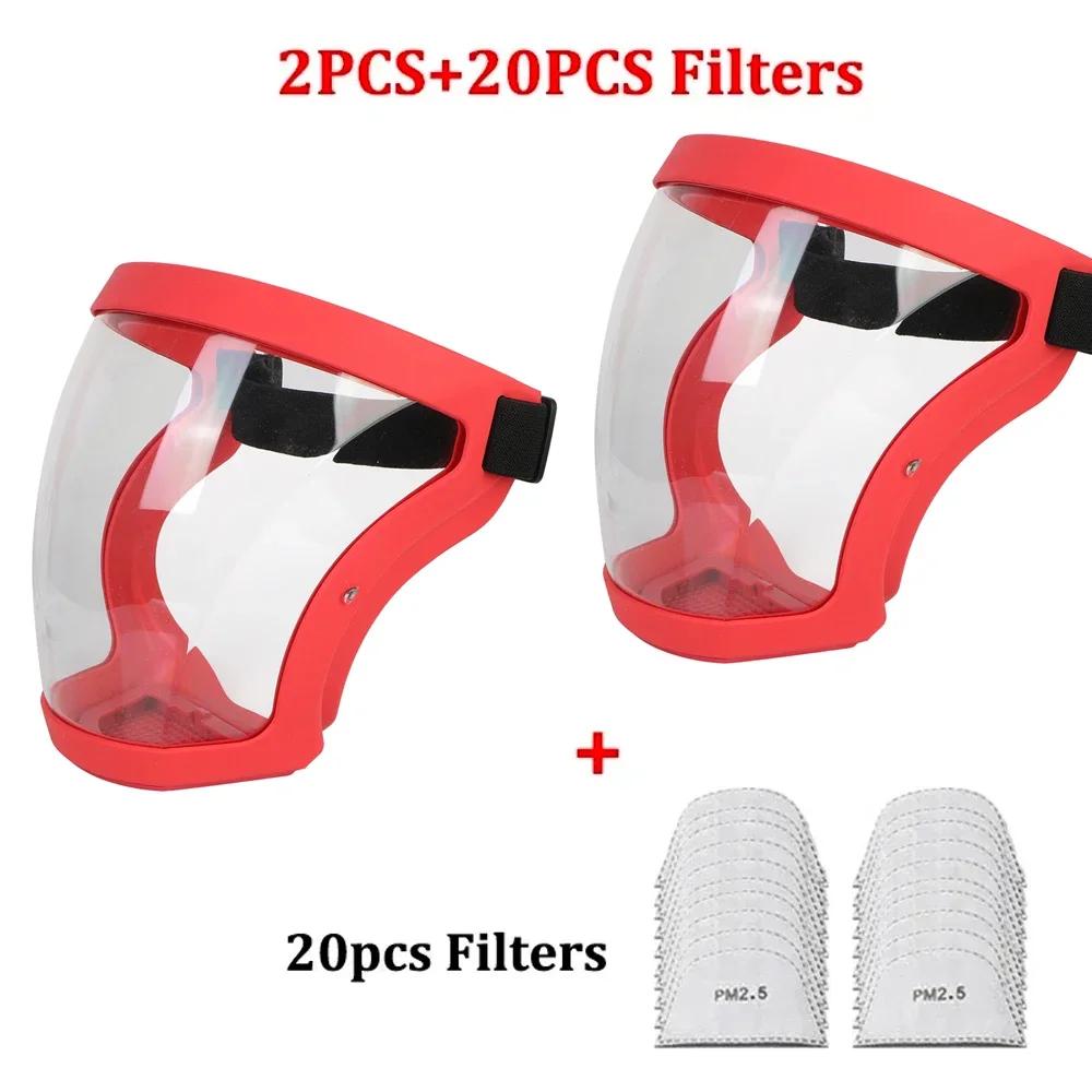 Vollgesichtsschutzmaske, transparente Schutzabdeckung für den Kopf und die Augen, Schutzbrille, Bildschirmvisiere, Staub, Winddicht, Antibeschlag, Küchengeräte