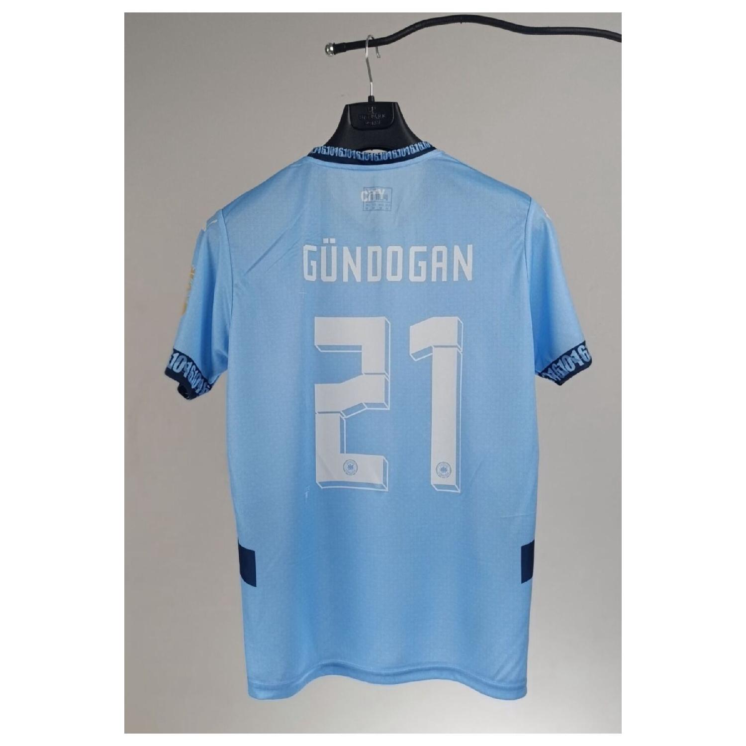

мужчина. Синяя футбольная майка для взрослых City Ilkay Gundogan S чистый