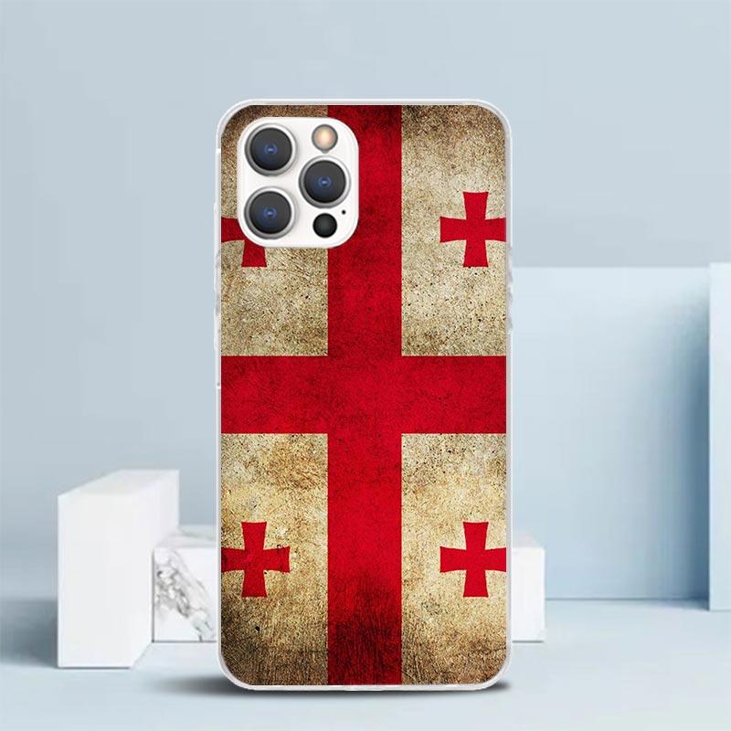 Georgia Flag Phone Case For IPhone 16 17 Air 16E 15 14 Plus 13 Mini 12 11 Pro Max 7 8 + SE 2020 Soft TPU Back Cover 16 17 Air 16
