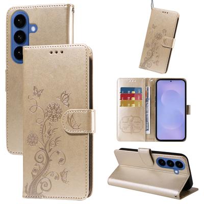 For Samsung Galaxy S26/S26 Pro Leather Case Butterfly Floral Imprint Wallet Stand Cover