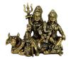 Shiva Parvati Ganesh Shiv Pariwar Family Idol, Beautiful God Murti Golden, Brass