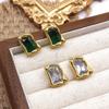 Irregular Square Diamond Stud Earrings: Luxurious, Versatile, High-End Design for Women