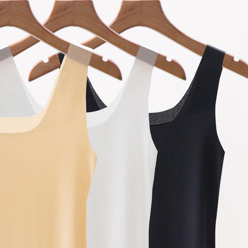 Summer Ice Silk Seamless Women's Plus Size Base Layer Camisole - Super Thin, See-Through Tank Top