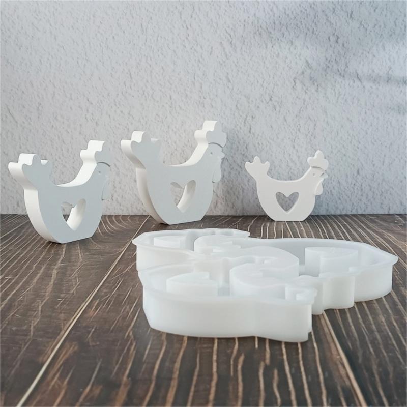 Hen Chicken Silicone Candle Molds for Candle Soap Gypsum Decoration Temperature Resistant Epoxy Resin Molds for Craft