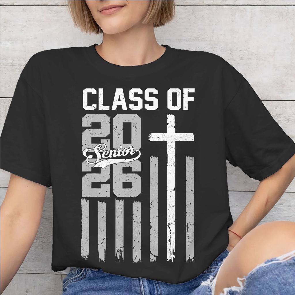 Class of 2026 Senior Graduation Graphic Printed T Shirt for Unisex Unisex Pure Cotton Tee Shirt Clothing