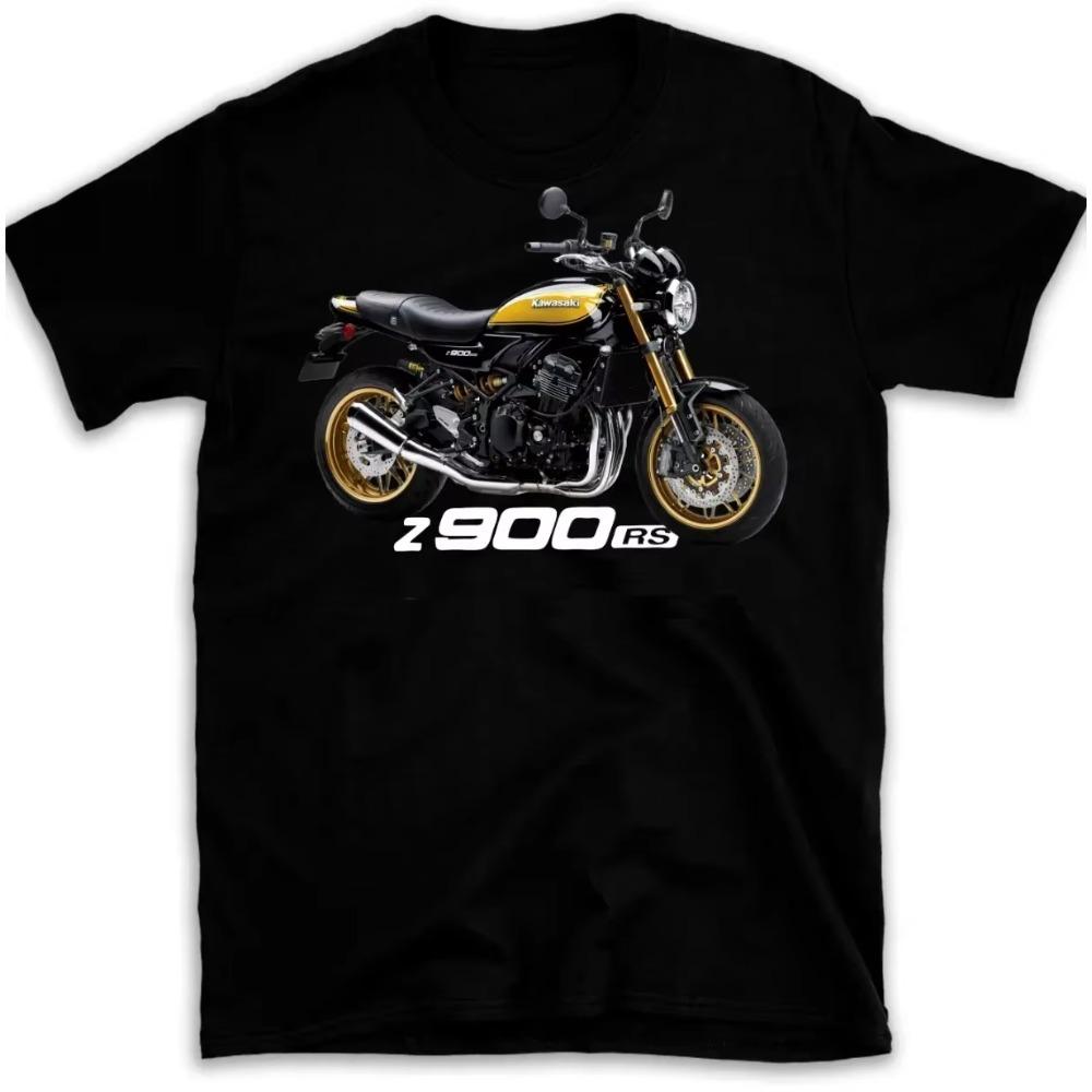 Men's Z900 RS Japanese Motorcycle Classic T-Shirt 100% Cotton Round Neck Motorcycle T-Shirt Summer Short Sleeve Casual T-Shirt