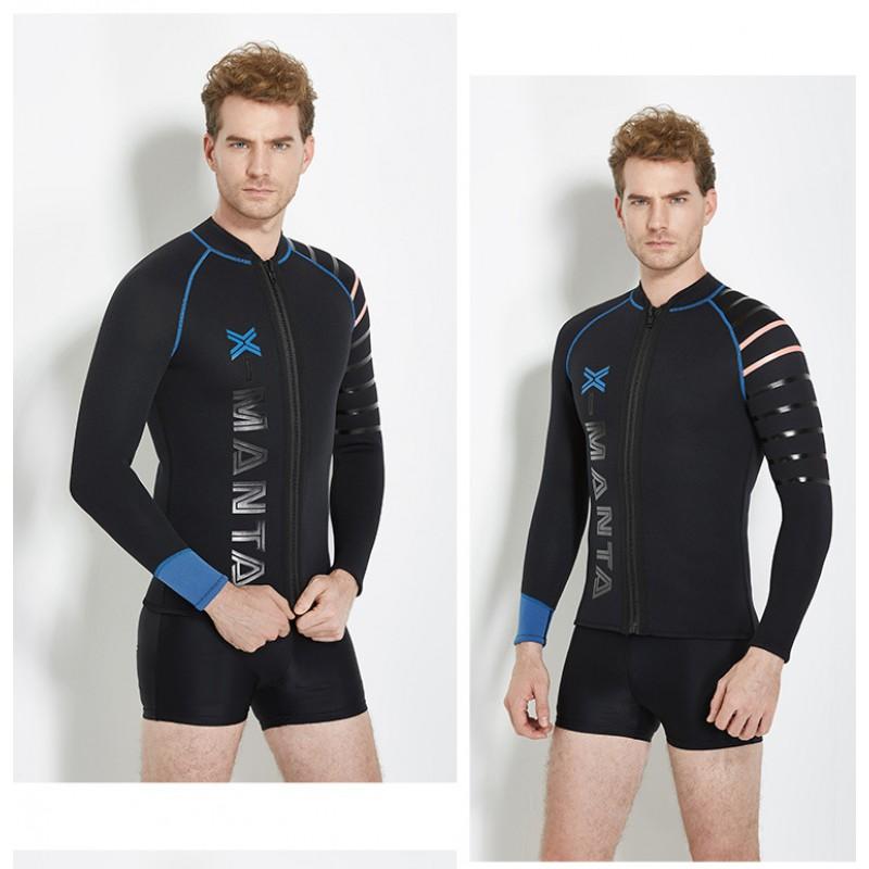 3MM Diving Suit Men's Split Top Snorkeling Surfing Long-sleeved Swimsuit Thickened Warm Coat