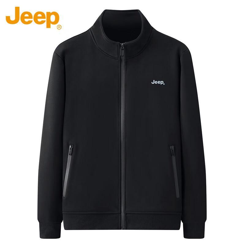 Jeep Men's Stand Collar Zip-Up Sweatshirt