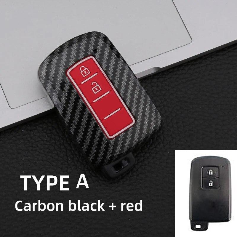 ABS Carbon Car Key Case For Toyota Prius CHR Aygo Corolla Yaris RAV4 Camry Land Cruiser Highlander Prado Auris Avalon Accessorie