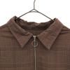 LIDNM Check Pattern Long Sleeve Half Zip Shirt L Brown Men's Used