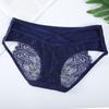 Erotic Panties Sexy Briefs Women Butt Lift Mid Waist Racerback Hollow Out Lace Women's Lingeries Boudoir Breathable Ice Silk Underwear