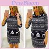 Luxurious Women Long Sleeve Knitted Sweater Sweatshirt Pullover Mini Jumper Dress