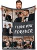 Ich liebe dich Personalisierte Decke mit Fotocollage Text Bild Kuscheldecke für Weihnachten Valentinstag Geburtstagsgeschenk