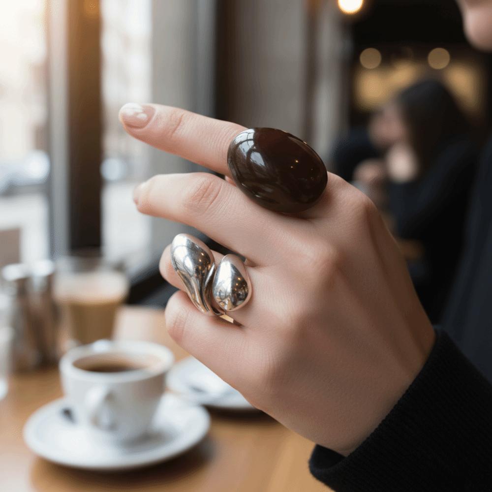 Acrylic Resin Knuckle Rings Smooth Surface Geometric Finger Rings Aesthetic Accessories