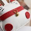 Sheepskin Handmade Real Leather Cute Lucky Cat Bag Charm KeyChain Gift Cute Decoration For Bags Exquisite Charm Bag Accessories