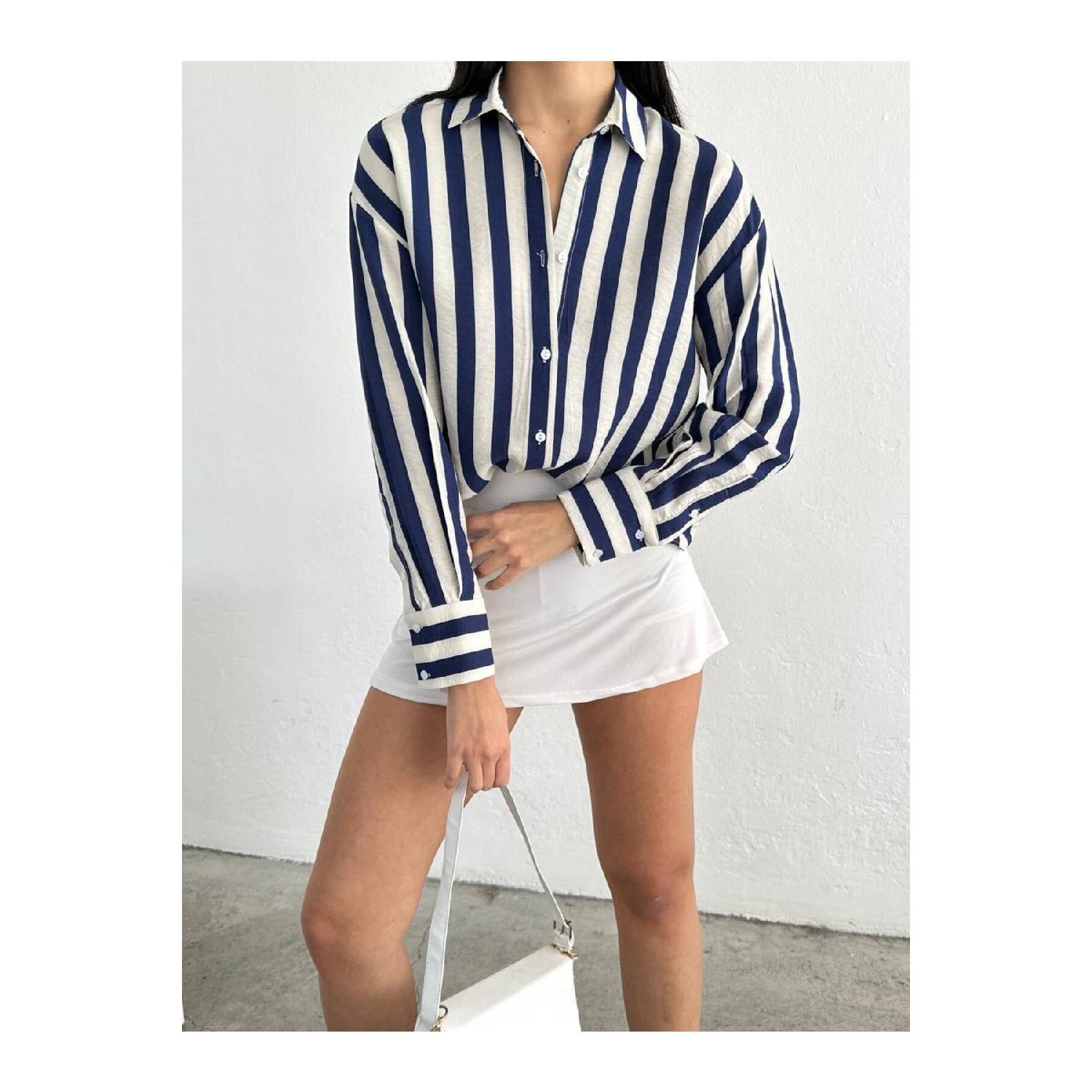 

Striped Women s Modal Shirt M синій