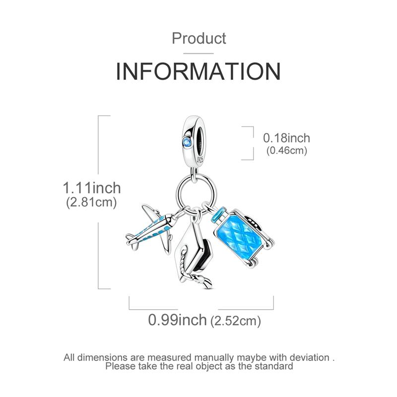 Charms Copperplatedbachelor'S Cap Airplane Trunk Pendants Fit Charms Original Bracelet Beads Women Jewellery Making Diy