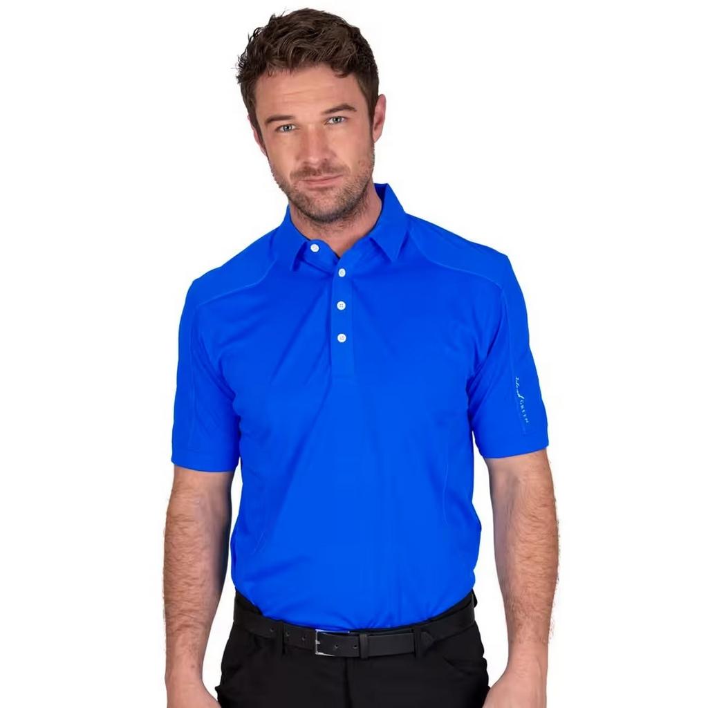 Island Green Mens Topstitched Golf Polo Shirt