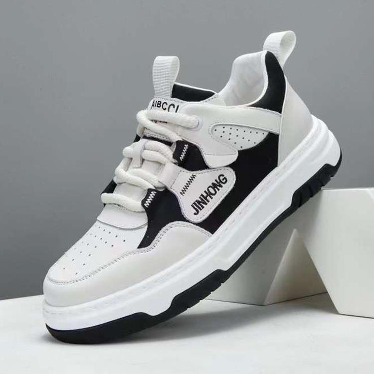 

Кожаные мужские новые дышащие повседневные белые туфли из коровьей кожи первого слоя 38