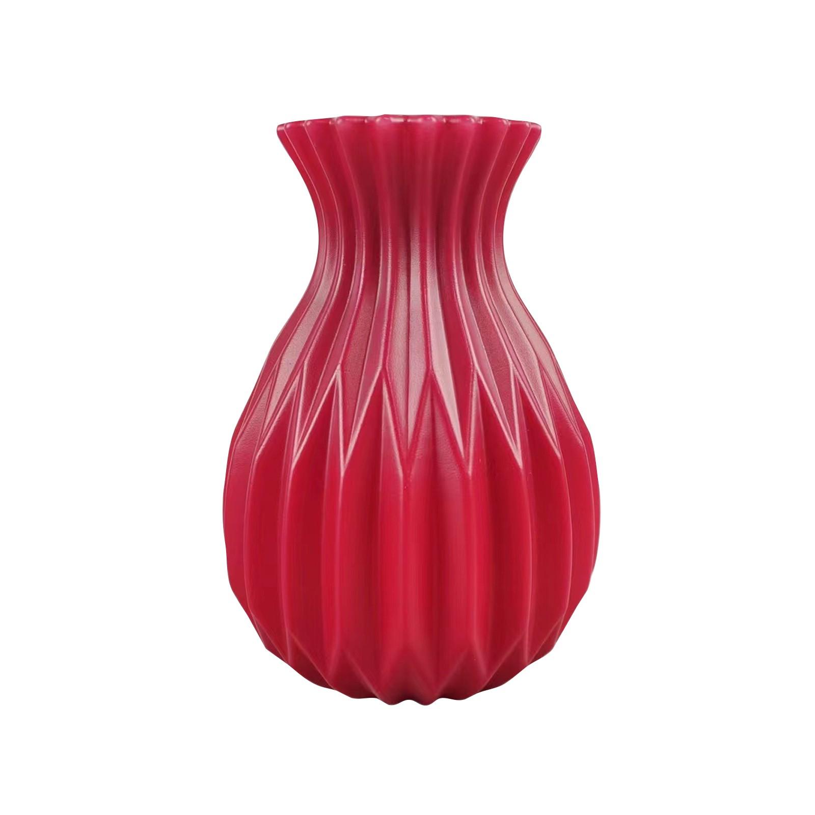 

Hydroponic Imitation Ceramic Plastic Vase, Flower Arrangement Creative Decoration Vase One Size червоний