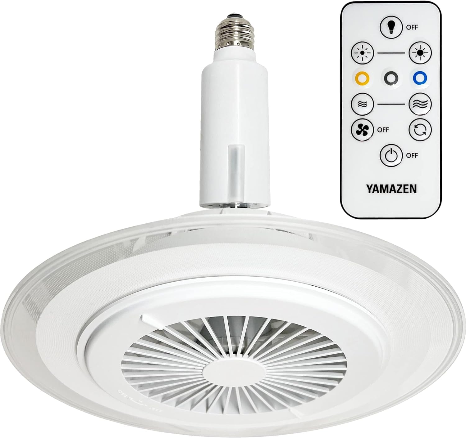 

Yamazen EFLC-100VE Ceiling Light with Fan, Light Guide, and LED Light, Compact Ceiling Lighting (5 Fan Speeds, 3 Color Temperature Settings, 5