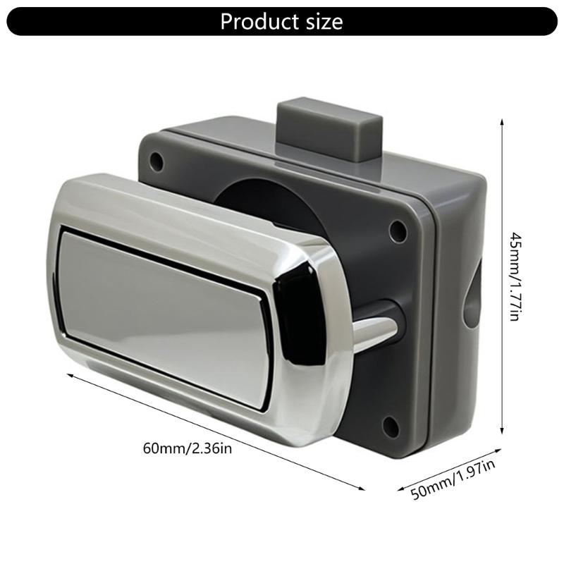 Push Lock Easy Install Keyless Drawer Lock Plastic & Metal Push Button Latches Simple Installation for Home Drawers