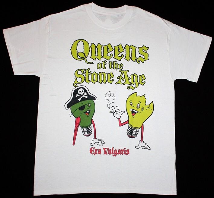 Винтаж QUEENS OF THE STONE AGE ERA VULGARIS Футболка Хлопок Белый CM108 XXXXL