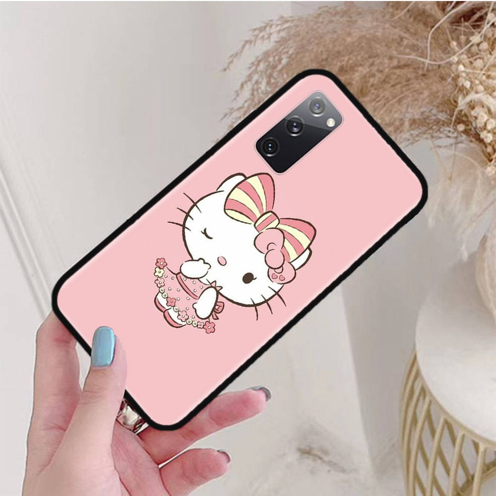 Černé pouzdro pro Xiaomi Poco X6 X4 M5 M6 F5 F6 C65 C55 C50 C51 C40 Pro Redmi 14C A3X 13C 12C 11T 10A 9C Note 7 6 8A Plus L-12 Hello Kitty