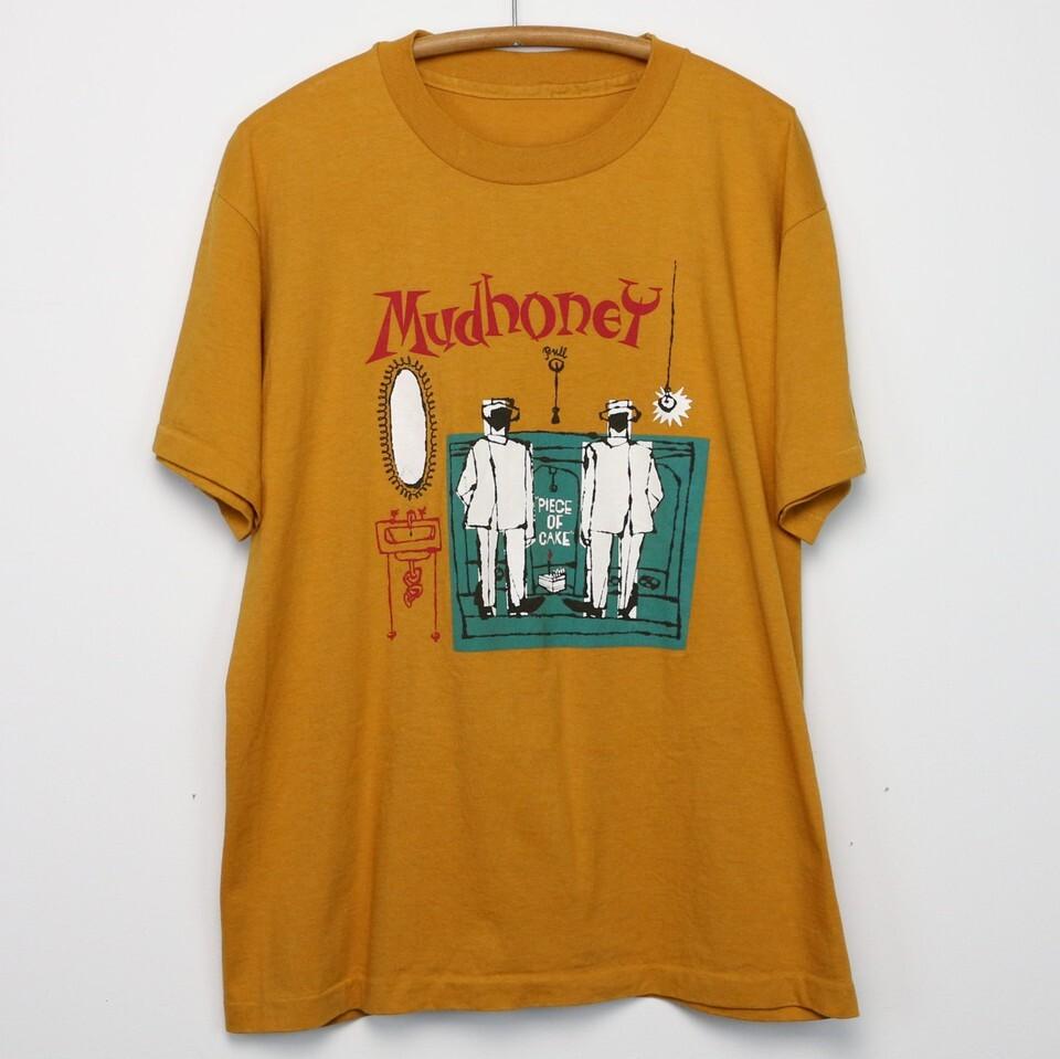 1993 Mudhoney Piece Of Cake Pokerface Tour Of Japan Shirt Gold Color Tee T795 S
