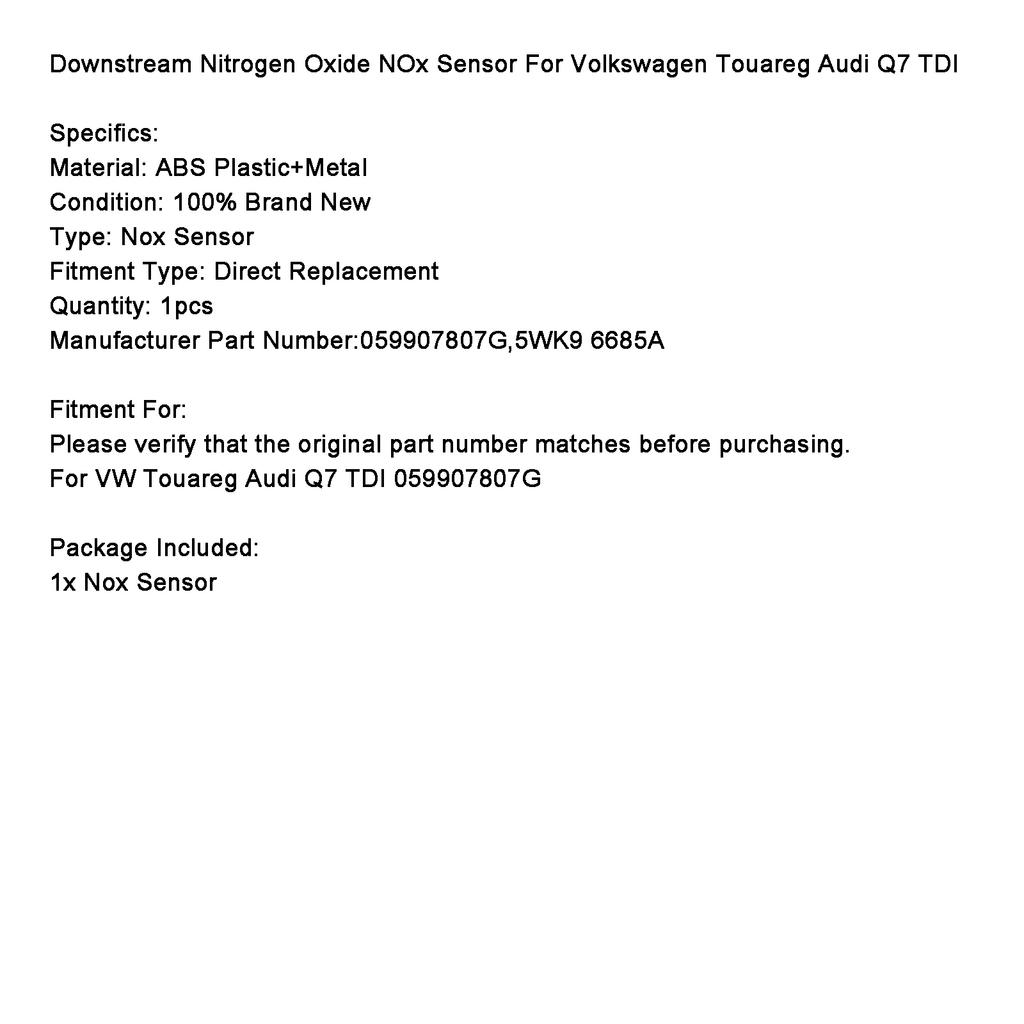 Nitrogen Oxide NOx Sensor 059907807G For Volkswagen Touareg   Q7 TDI
