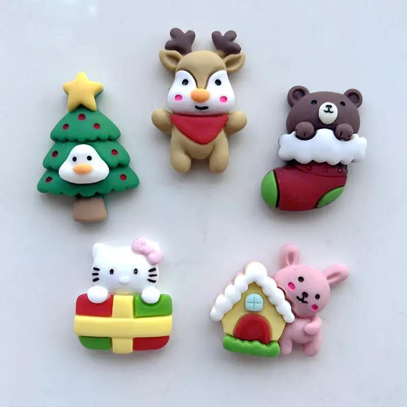 Cute resin Christmas snowflake Collection Cartoon Flat Back Cabochon Scrapbook Kawaii DIY Embellishments Accessories
