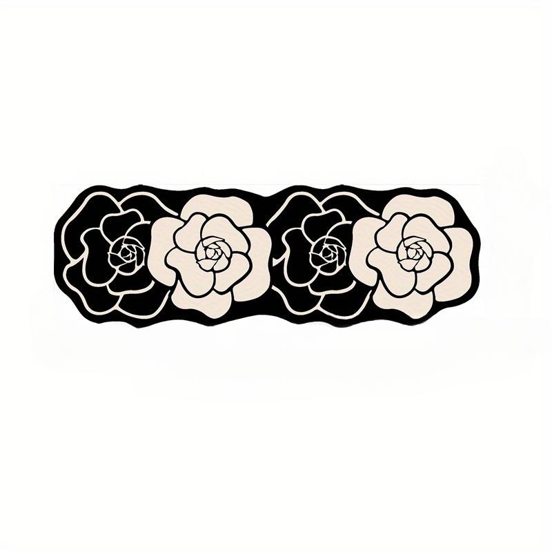 Personalized Design Camellia Flower Fluffy Carpet Bathroom Absorb Foot Mat Non-slip Floor Mat Home Decor Minimalist Bedroom Rug
