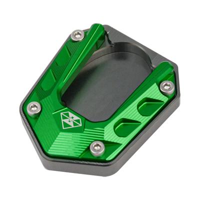 Saariselka Motorcycle Side Stand Plate End Universal Adapter Aluminum Touring NINJA250 Z250 NINJA400 Z400 Green