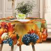 1 Piece Autumn Harvest Fruit And Vegetable Tablecloth, Vintage Thanksgiving Table Covering, Autumn Table Use