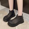 Summer New Style Round Head Mesh Cloth Breathable Rear Zipper Waterproof Platform Anti-slip Wear-resistant Short Boots