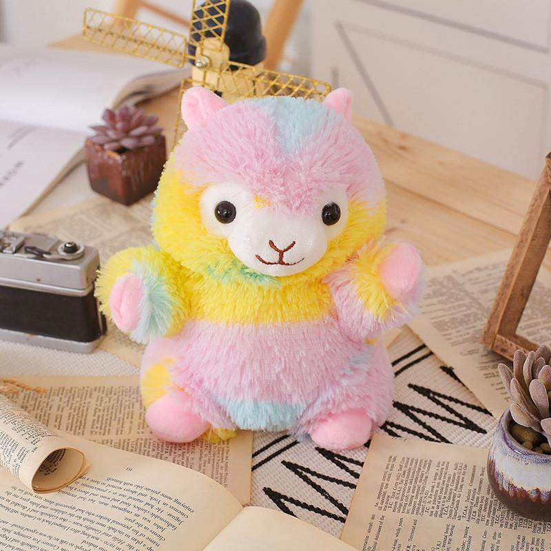 Cute Rainbow Alpaca Dinosaur Lion Cat Plush Toy Puppet For Kids Storytelling 20cm