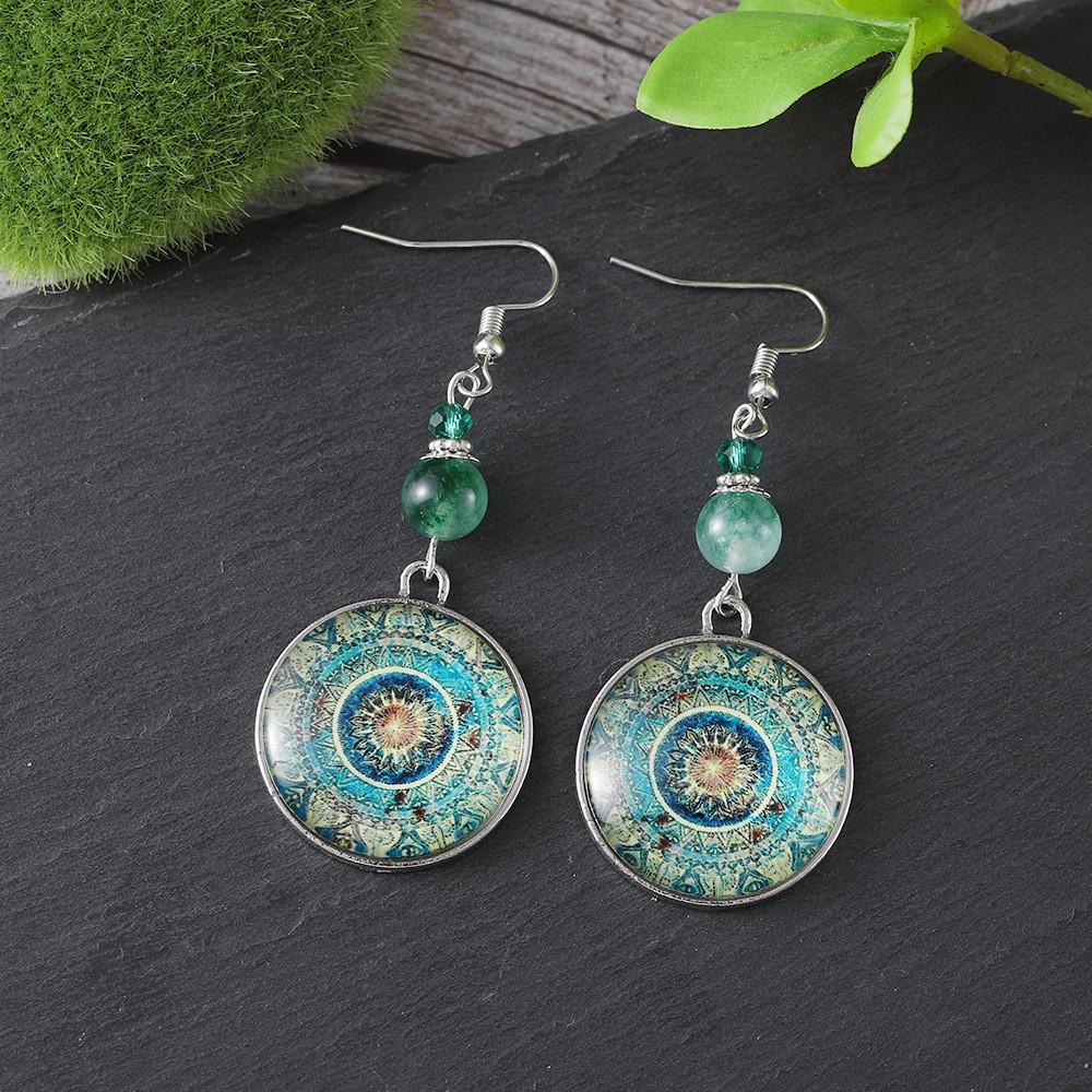 Floral Dazzling Vintage And Geometric Drop Earrings With Stunning Finish Electroplated