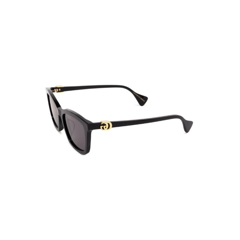 GUCCI Temples Logo Rectangular Sunglasses Women’s Black