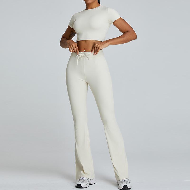 Thread Tight Nude Yoga Set, Women'S Quick Drying Horn Fitness Suit, Running Exercise Set