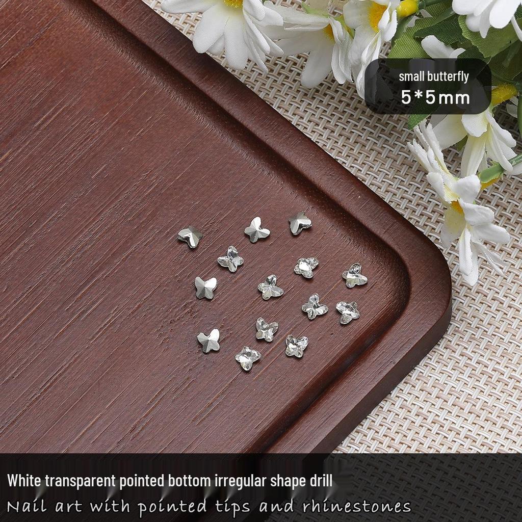 Nail Art Rhinestones: Transparent Pointed Hearts, Axe Heads, Square Rock Candy - Super Shiny Press-on Decorations