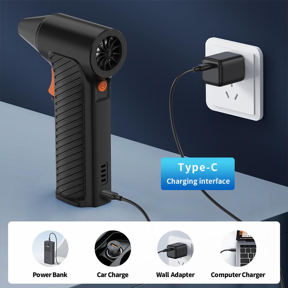 Sèche-cheveux violent portable 110000 tr/min Souffleur ultra haute vitesse Rechargeable par USB pour clavier d'ordinateur Nettoyage extérieur