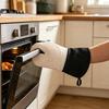 Oven Mitts Insulated Gloves Heat Resistant Silicone Kitchen Gloves with Anti-Slip Horizontal Stripes Thick Grip Reusable Kitchen Gloves Home Family